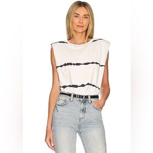 ALL SAINTS Coni Tystripe Tank en Chalk White